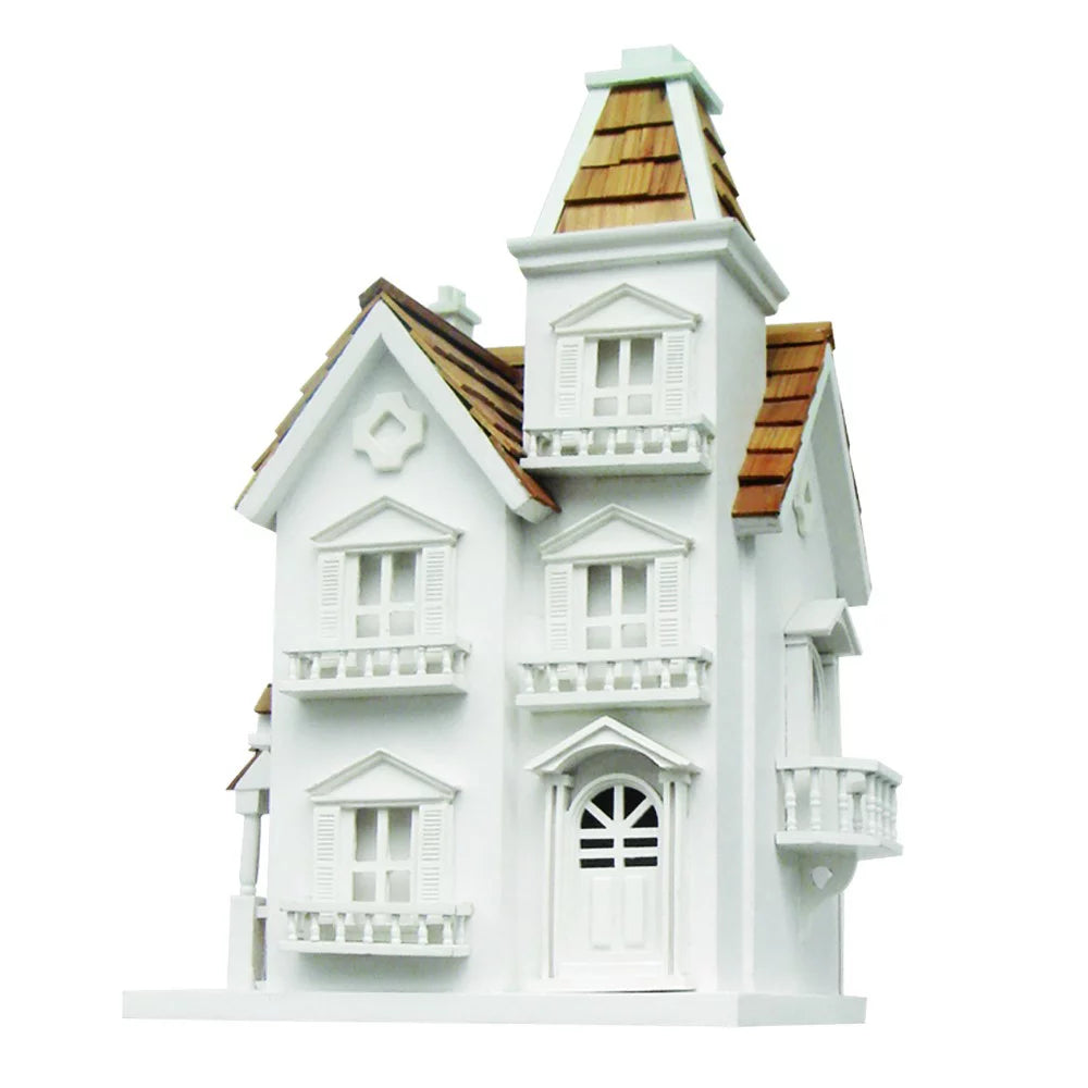 White and Brown 3-Story Outdoor Birdhouse P854009