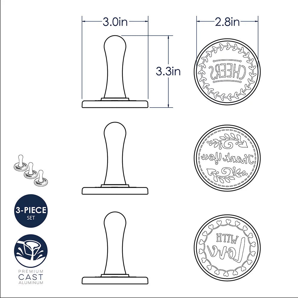 Cast Aluminum Cookie Stamp Set P580626