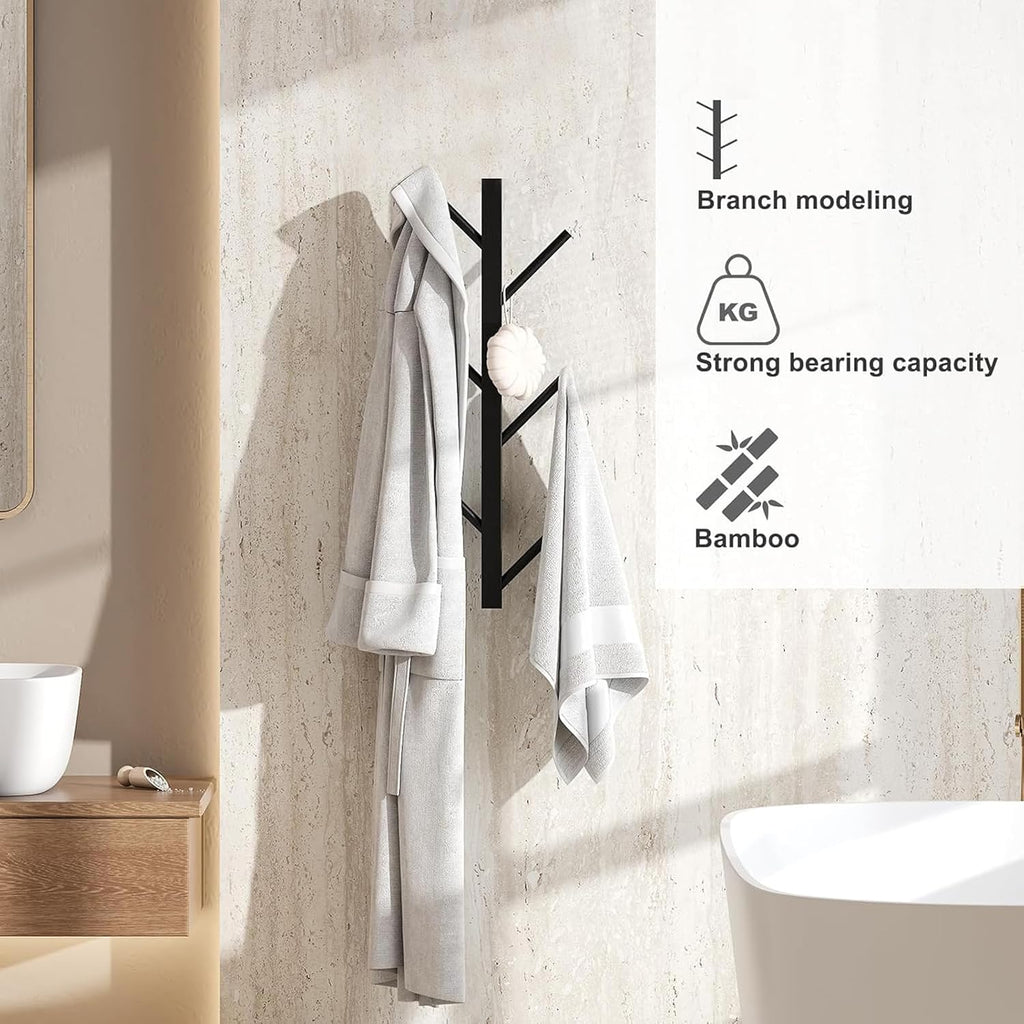 2 Pack Matte Black Metal Coat Rack E792518