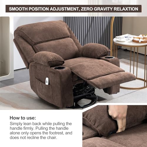 Gray Oatmeal Rocker Recliner Chair with Massage and Heated X320