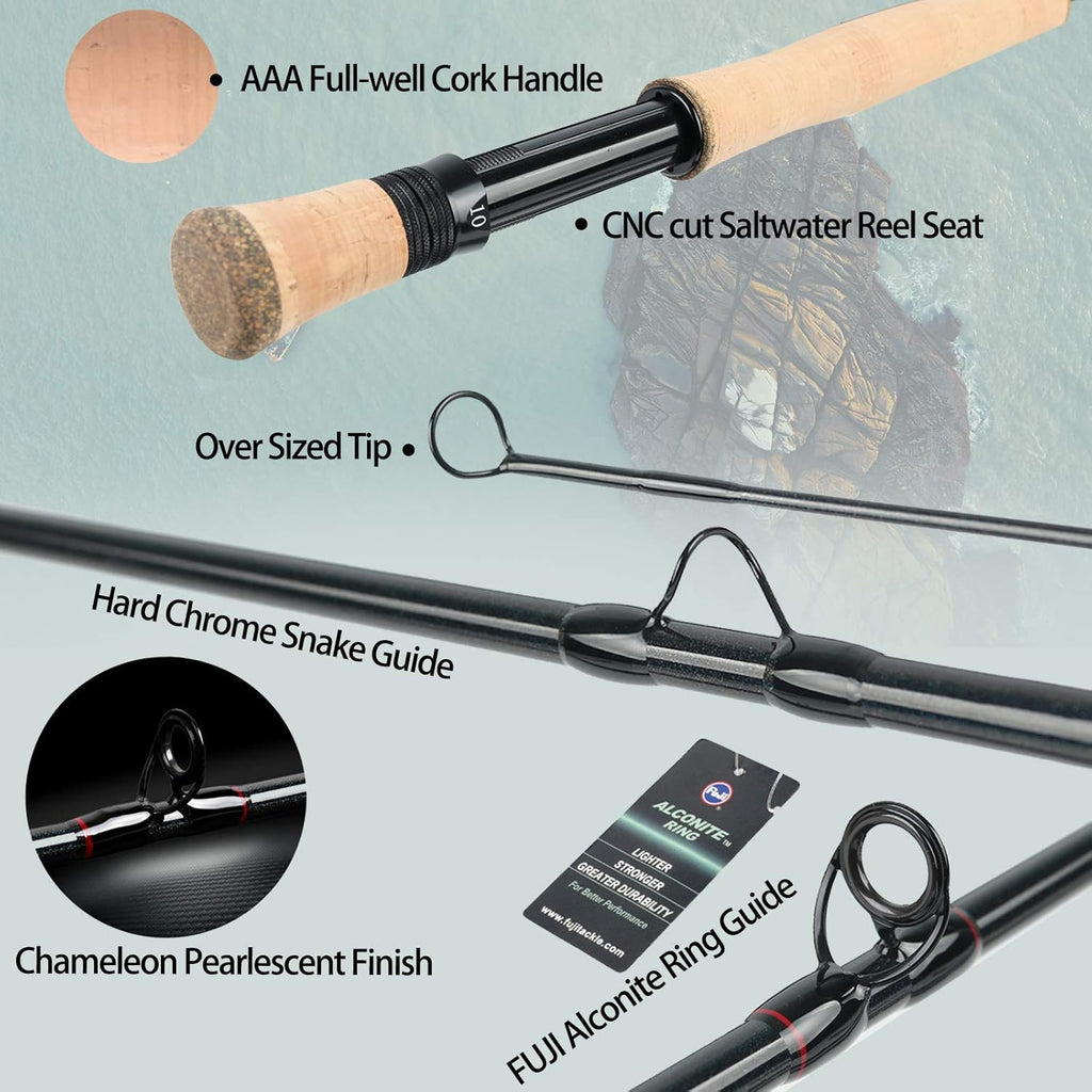9ft Graphite Fast Action Fly Fishing Rod T323