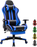 Reddish Blue Ergonomic Gaming Chair with Footrest I2013
