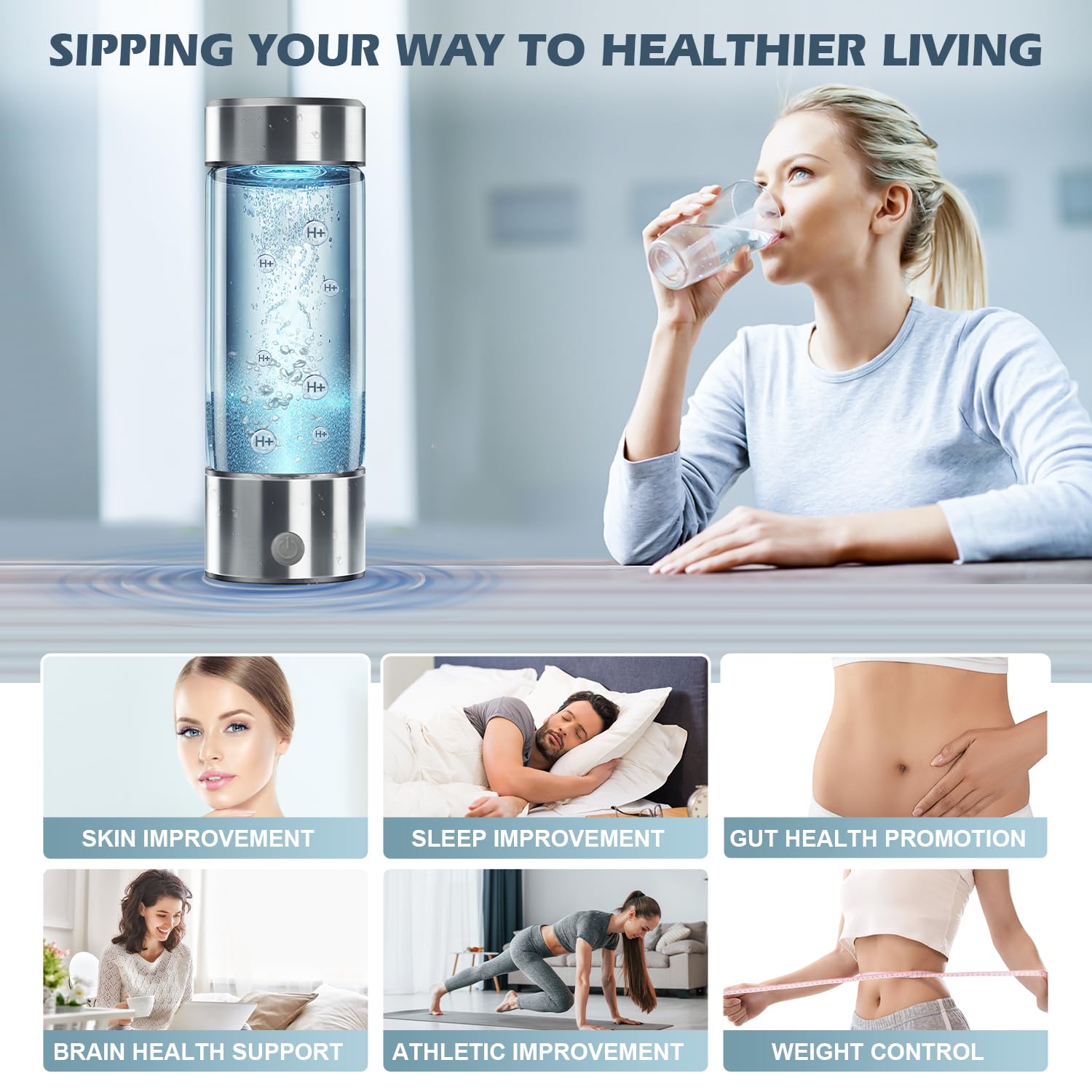 450ml Rechargeable Hydrogen Water Bottle C36955