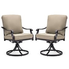 Red Patio Swivel Chair Set of 2 with Thickened Cushions G299798