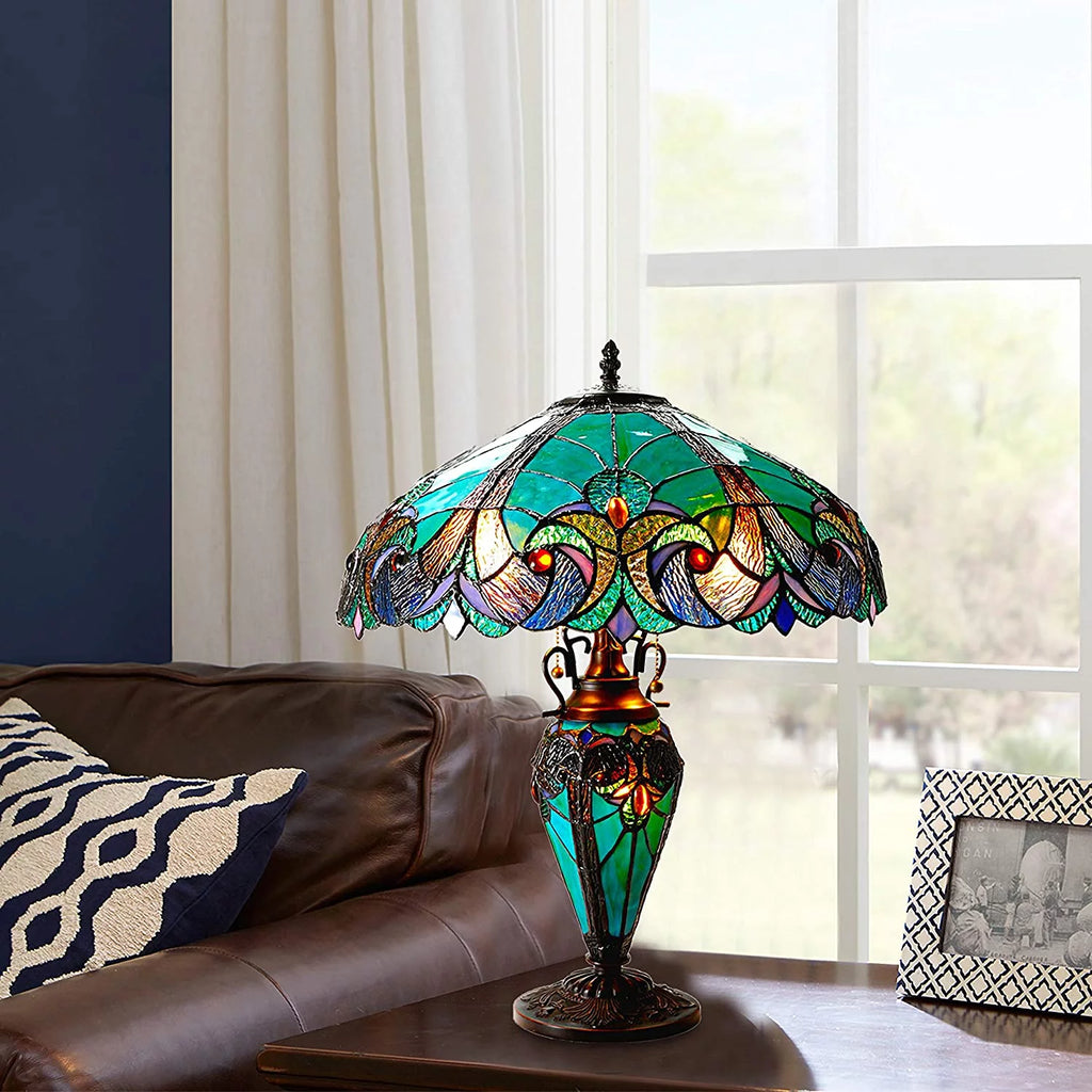 Tiffany-Style 3 Light Table Lamp 18" Shade H47240