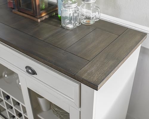 Dark Oak & White Server H6838