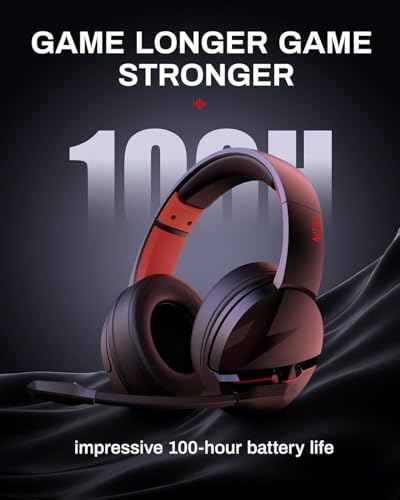 Black Wireless Gaming Headset with 2.4GHz Bluetooth 5.3, 100Hrs Battery, Noise Canceling Mic, 50mm Drivers R796345