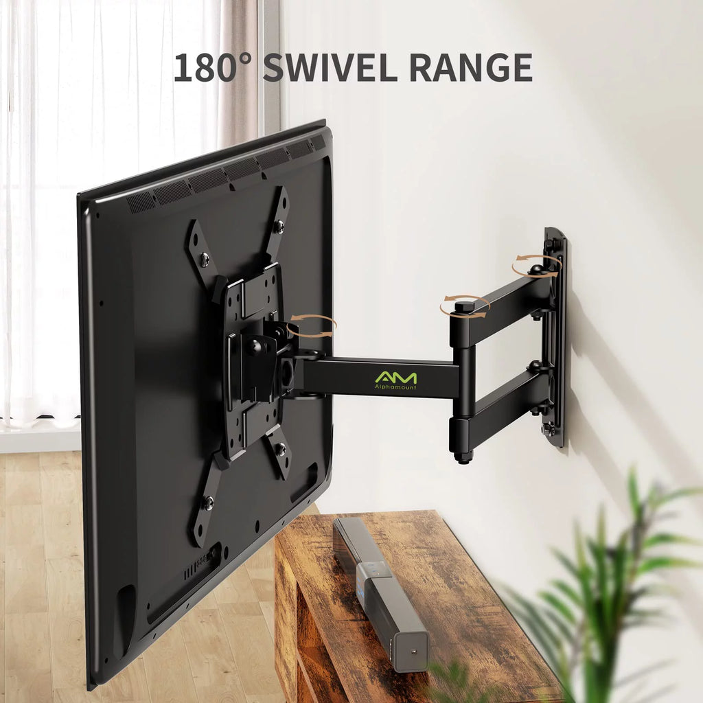 Full Motion TV Wall Mount for 13-39 inch TVs with 360° Rotation Articulating Swivel Extension Arms and Tilt, 200x200mm C928