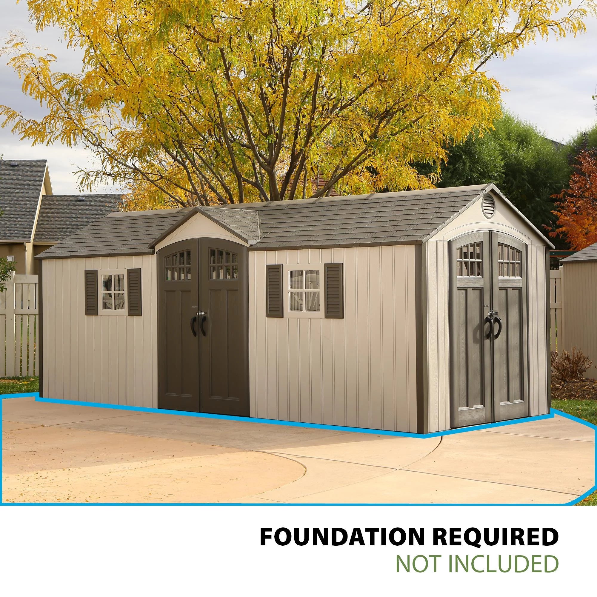 20 ft. x 8 ft. Outdoor Storage Shed Desert Sand H310272