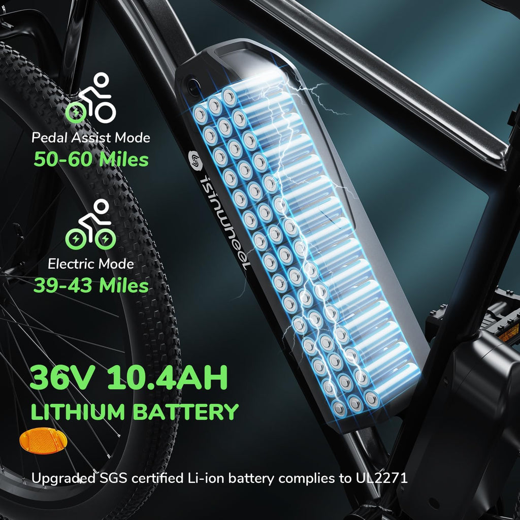 26" Electric Mountain Bike with 500W Brushless Motor and Removable Battery S590287