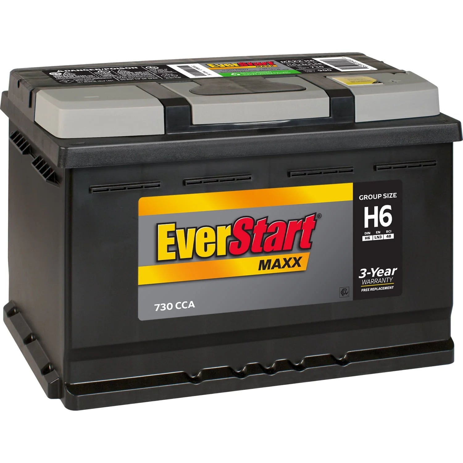 Lead Acid Automotive Battery, Group Size H6 / LN3 / 48 12 Volt, 730 CCA 140 RC A116