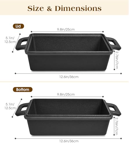 Cast Iron Loaf Pan With Lid, 9×5 in P183714