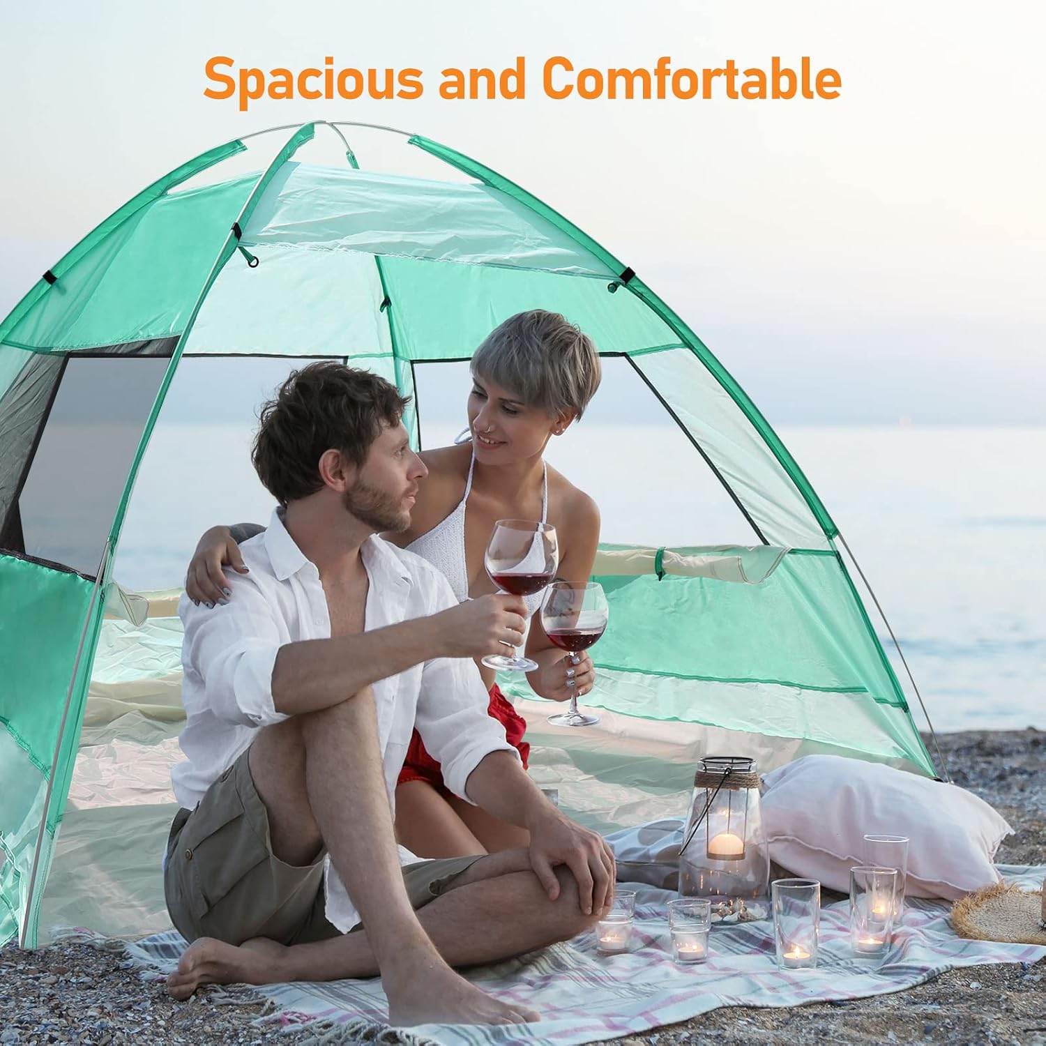 Green 2 Person Pop Up Beach Tent C203821