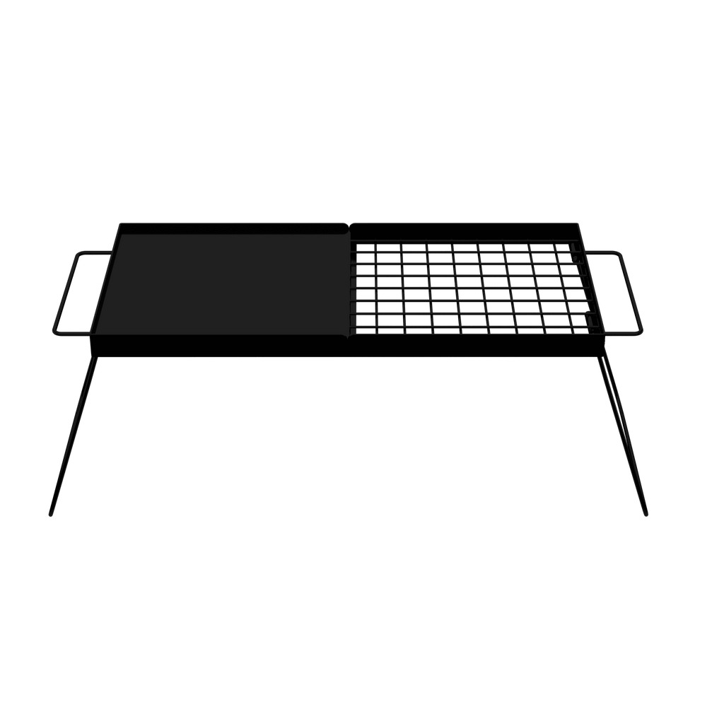 Folding Campfire Grill with Steel Mesh Grate L345922