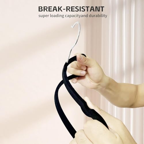 20pcs Black Velvet Trouser Hangers with Swivel Hook F90220
