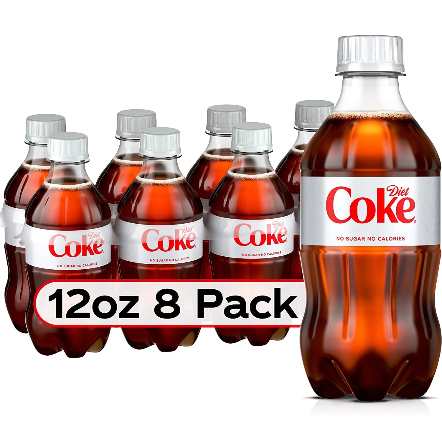 12 Fl Oz 8 Pack Bottles Diet Coca-Cola Soda Pop K4847