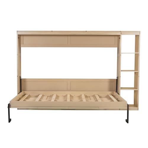 Full Size Horizontal Murphy Bed with Shelves N721978