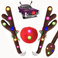 Reindeer Antlers Decoration Kit with Jingle Bells Red Nose Tail J4847