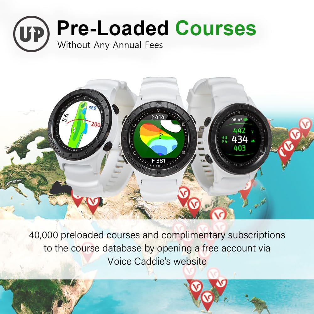 Lightweight Hybrid Golf GPS Watch with Slope Mode and Color Touchscreen E1043