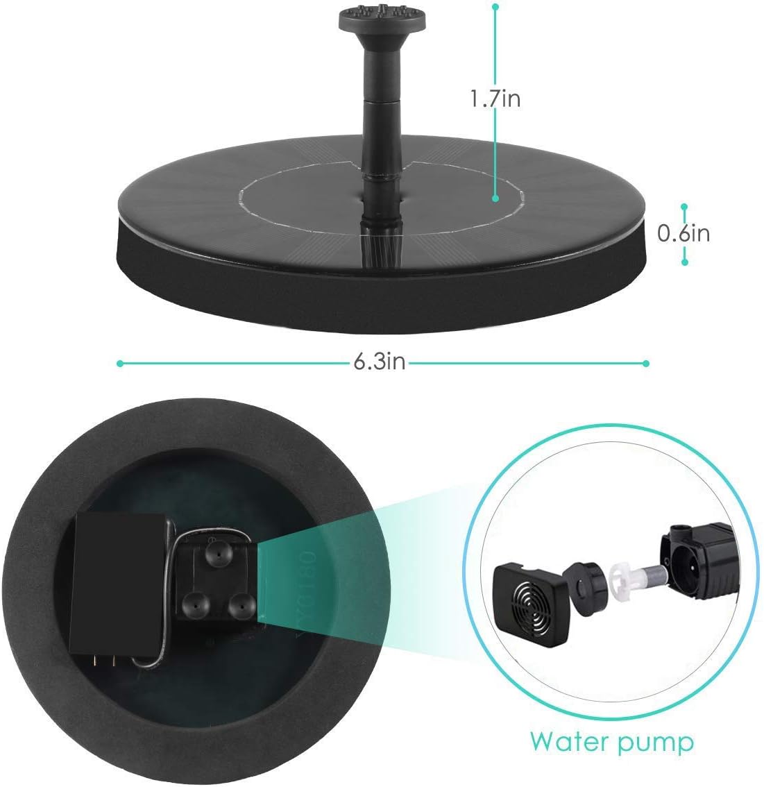 1.5W Solar Fountain Pump J43068