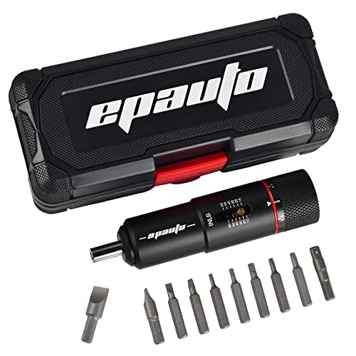 Black 10 to 65 inch-pound Torque Screwdriver Wrench with 10 Bits Set E1580