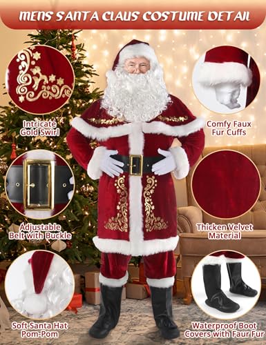 12pcs Deluxe Santa Claus Costume X928752