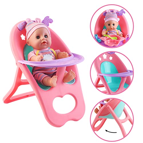 12" Baby Doll Play Set with Crib, Mobile, High Chair, 21 PCS T271217
