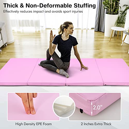4' x 8' x 2" Folding Exercise Mat with Carry Handles T63523