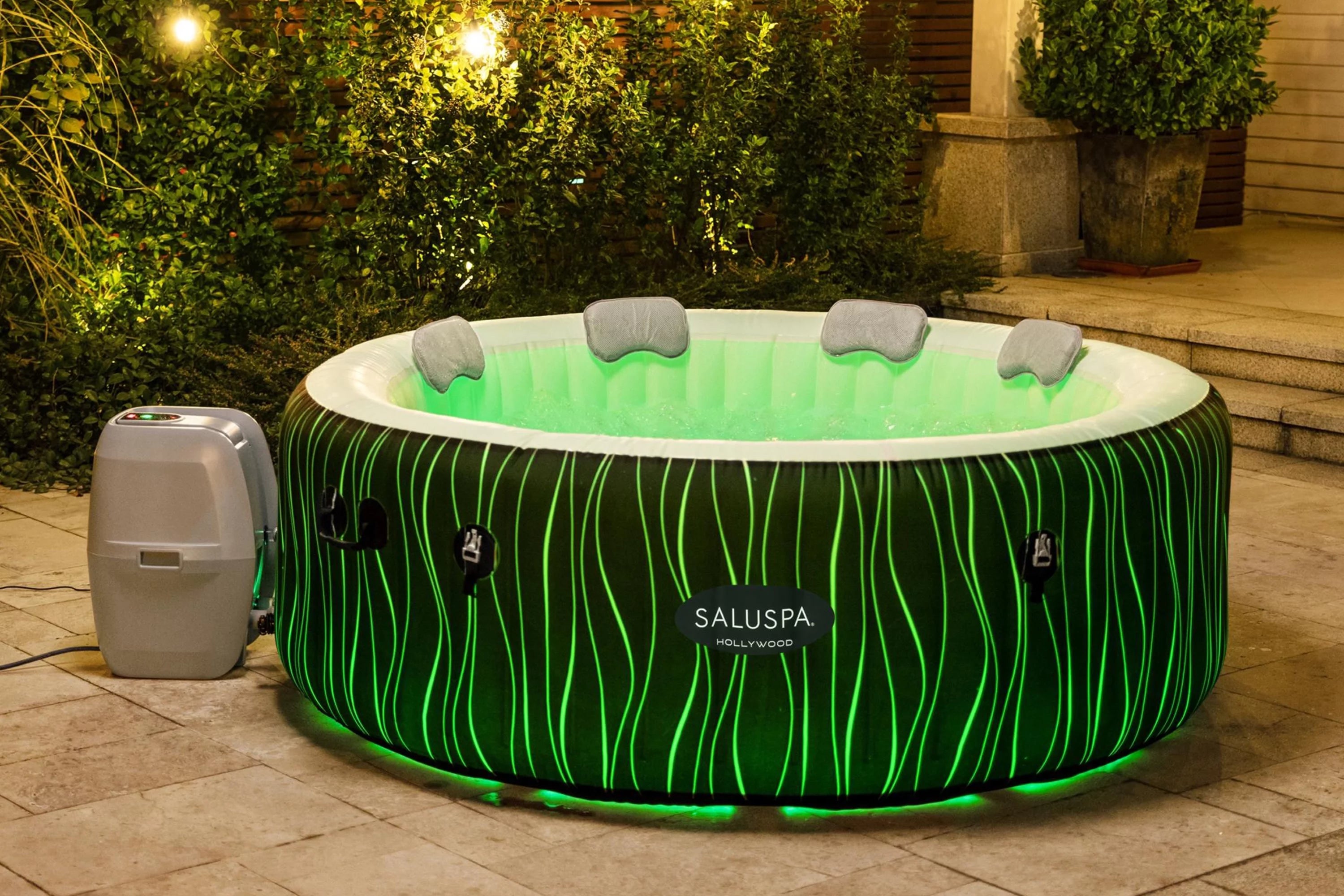 77" x 26" Inflatable Hot Tub with LED Lights L144