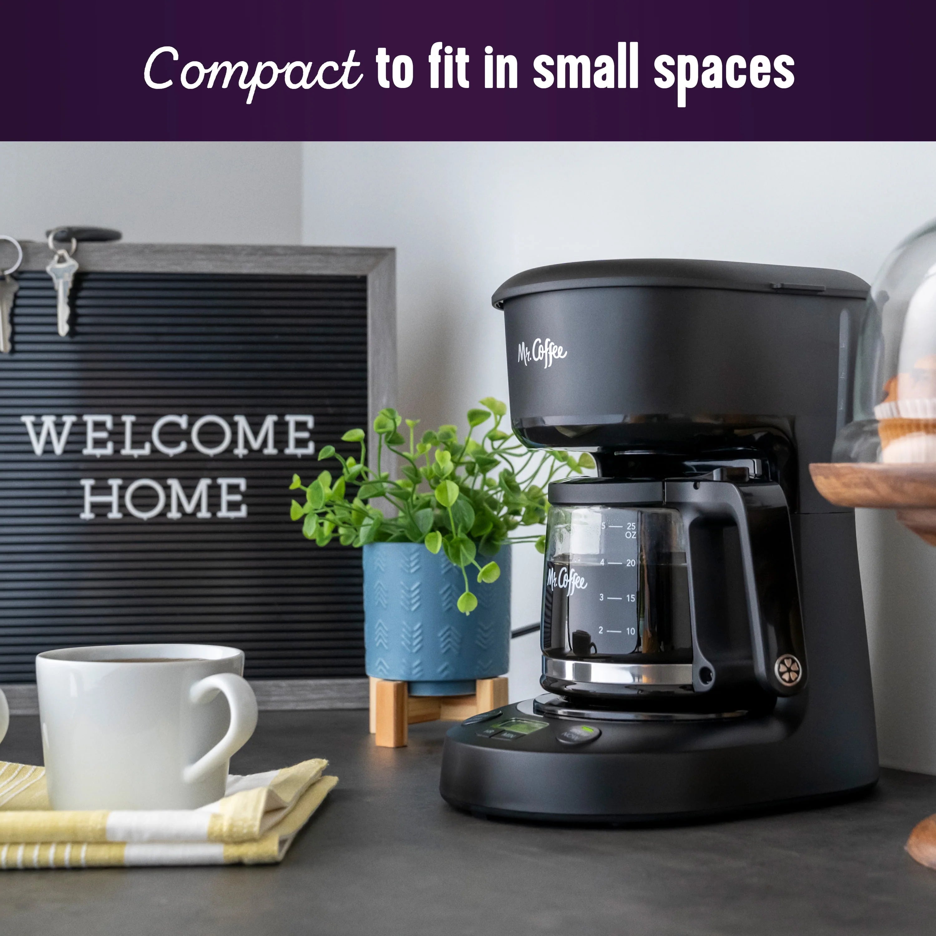 25 oz. Mini Brew Black Programmable Coffee Maker O1909