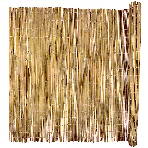 6ft x 8ft x 0.4" Natural Bamboo Fence Rolled Bamboo Fencing S211