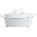 Porcelain White 3pcs Large Butter Dish with Lid J96980