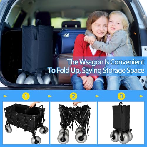 Heavy Duty Collapsible Wagon with All-Terrain 9" Pneumatic Tires and Detachable Cooler F476221