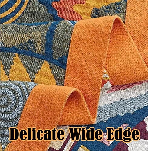 100% Cotton KnitWoven Throw Blanket 78''Wx 90''L Z8544