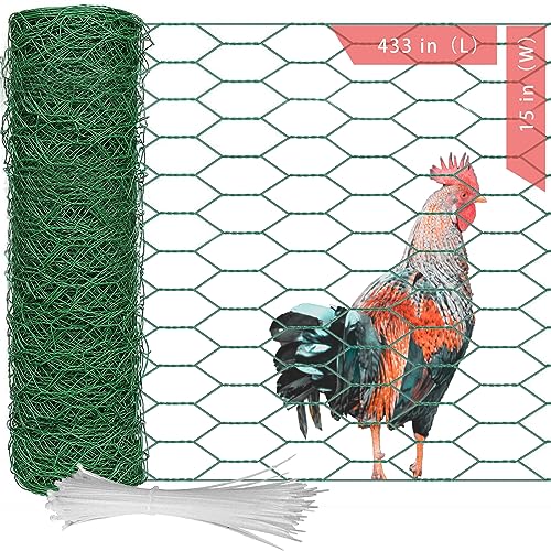 0.63 in Mesh 15×600 inches Chicken Wire Fencing U5220
