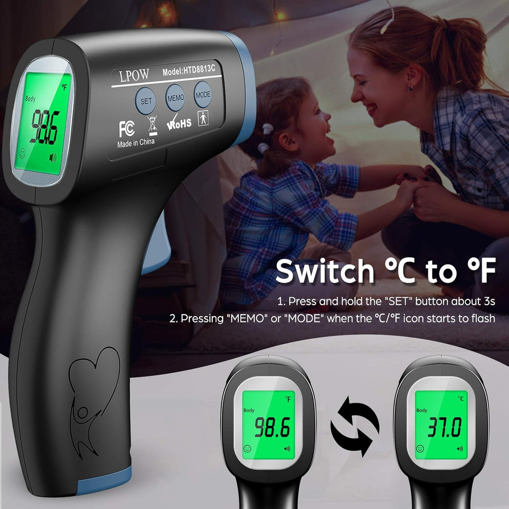 Touchless Infrared Digital Thermometer, Black J311445