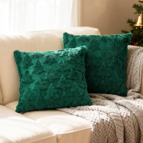 Christmas Tree Pillow Covers 18 x 18 Set of 2 S58921