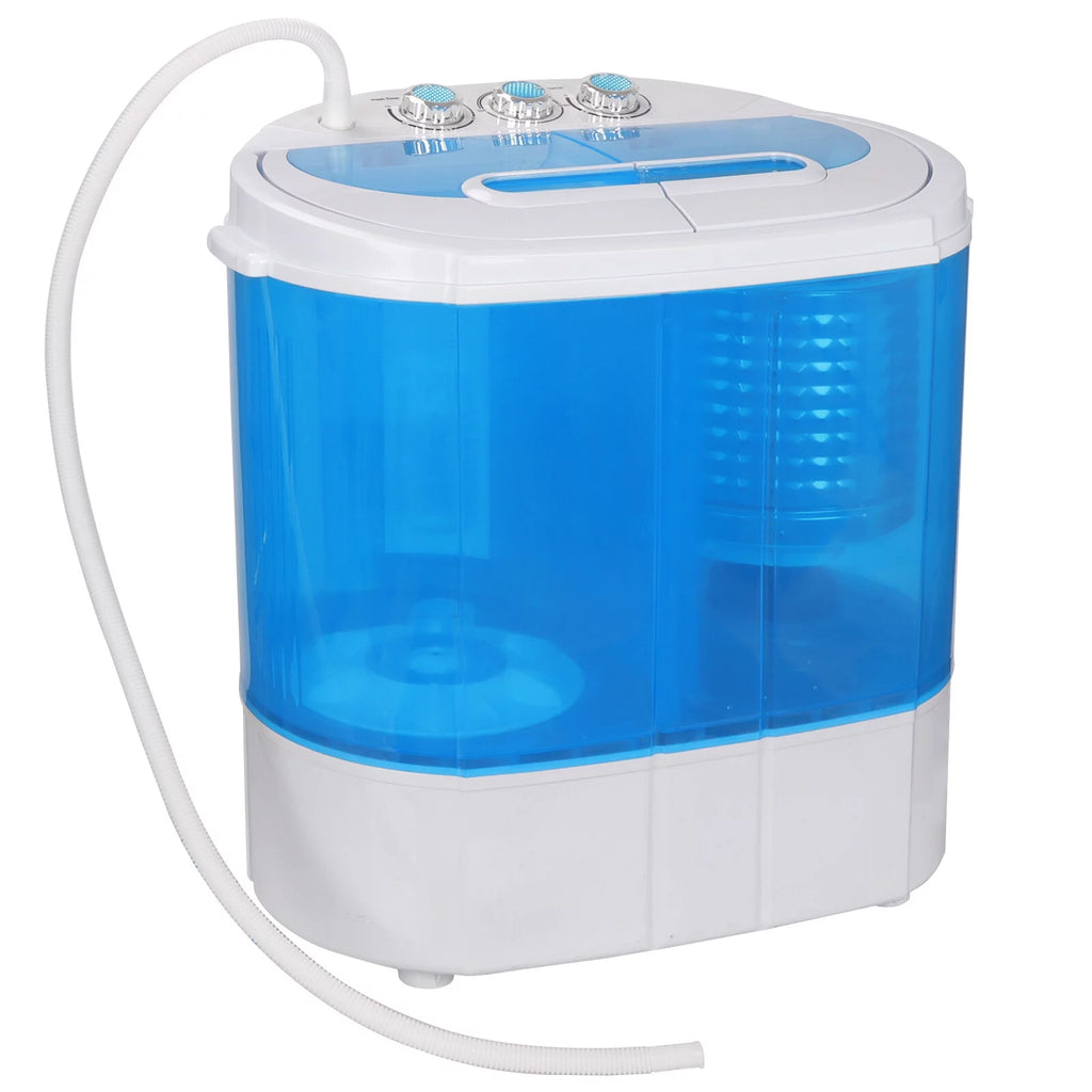 Compact Lightweight Twin Tub Washing Machine 6lbs Washer 4lbs Dryer X52532