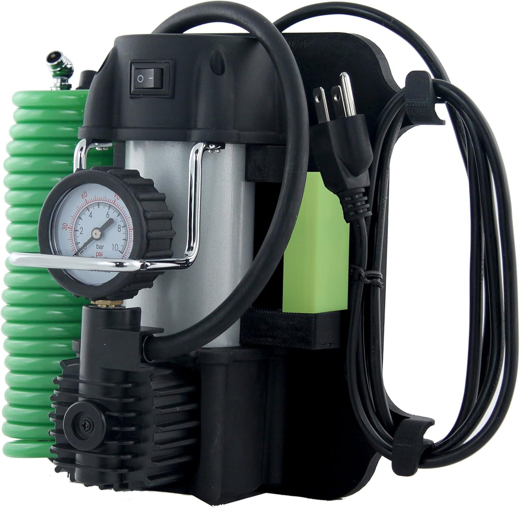 Heavy Duty 120V Tire Inflator Air Compressor with Analog 150 psi Dial Gauge and LED Light Pack of 2 Q82370