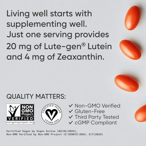 Lutein and Zeaxanthin Capsules - 120 Veggie Softgels U49062