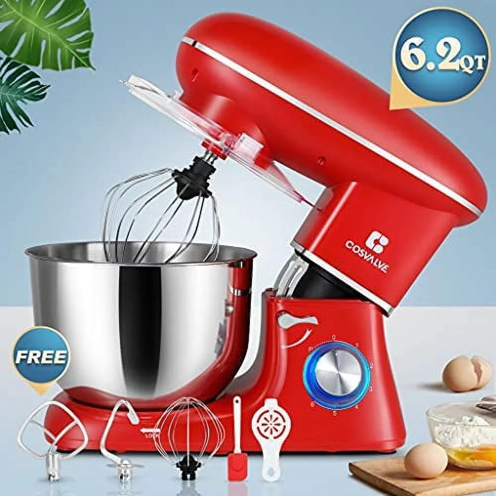 6.2QT Stainless Steel Bowl Red Tilt-Head Electric Stand Mixer B5741