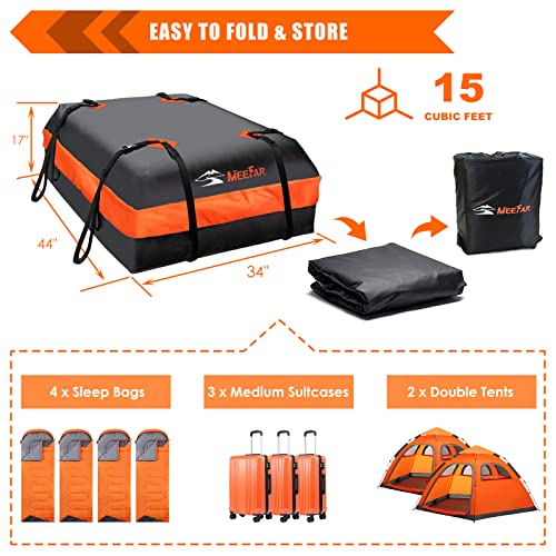 Car Roof Bag Waterproof 15 Cubic Feet with Anti-Slip Mat S35328