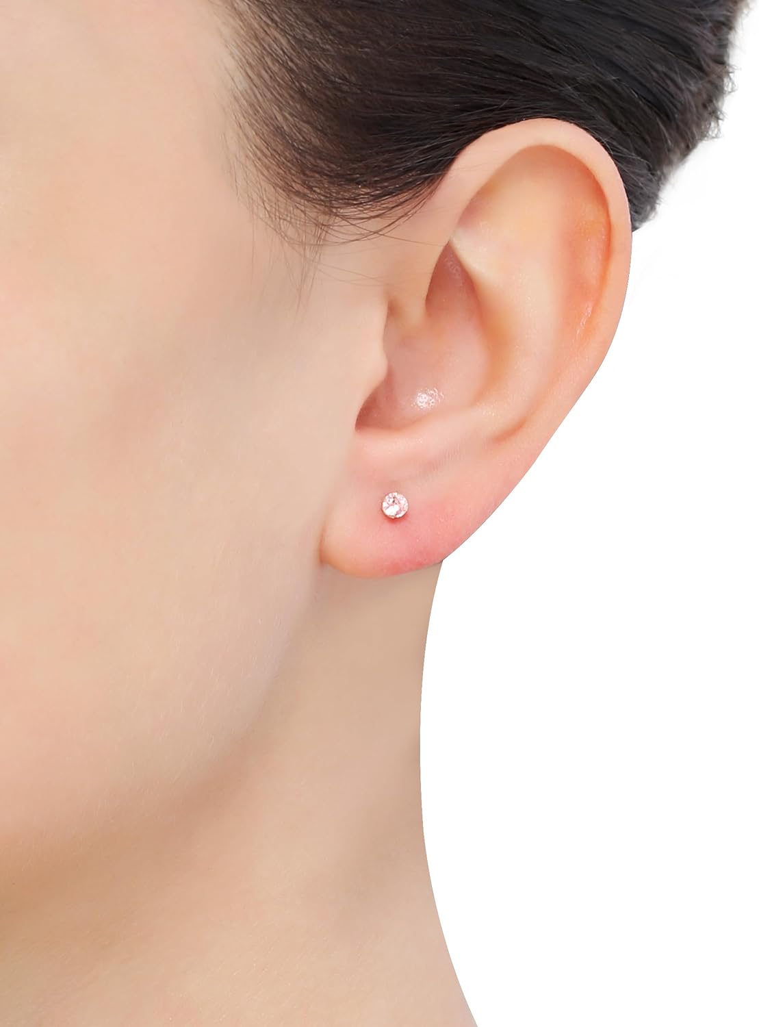 14K Gold 3mm Pink CZ Ear Piercing Kit Q906278