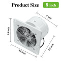 White 8" Wall Mounted Exhaust Fan S542