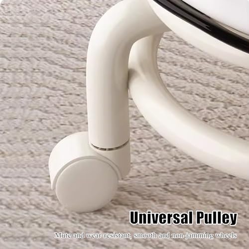 Grey Acrylic Swivel Stool with Backrest and Caster Wheels M71246