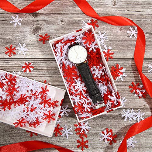 500 Pieces White and Red Non-Woven Snowflakes Table Confetti D942984