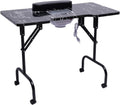 Portable Folding Nail Desk with Dust Collector 4 Wheels L12979