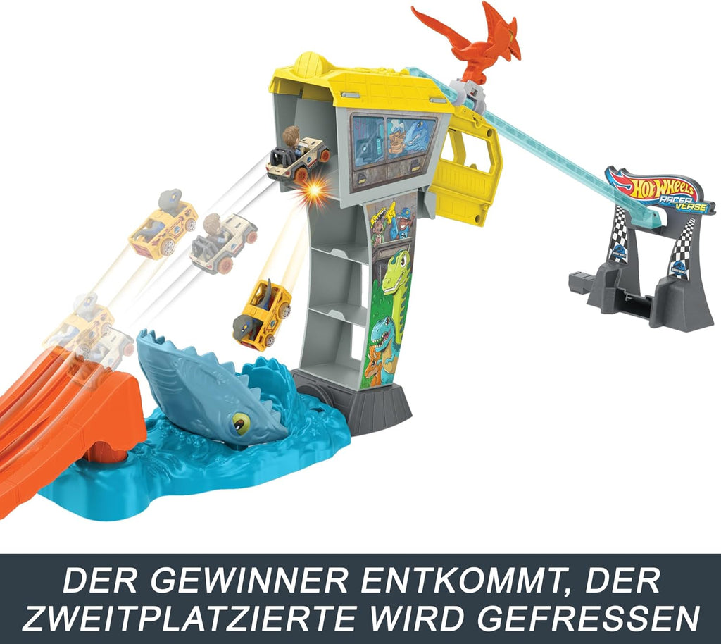 RacerVerse Jurassic World Blue’s Raptor Rush Track Set with 2 Die-Cast Racers Q1917