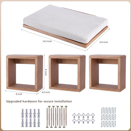 Set of 4 Cat Wall Shelves and Bed X9923