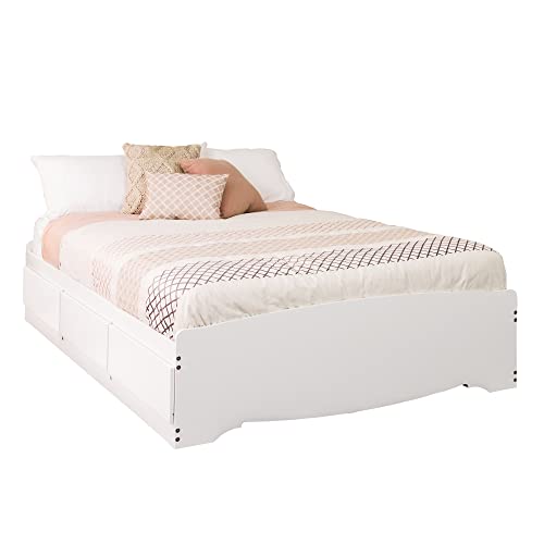 Full 6-Drawer Platform Storage Bed, White J3371